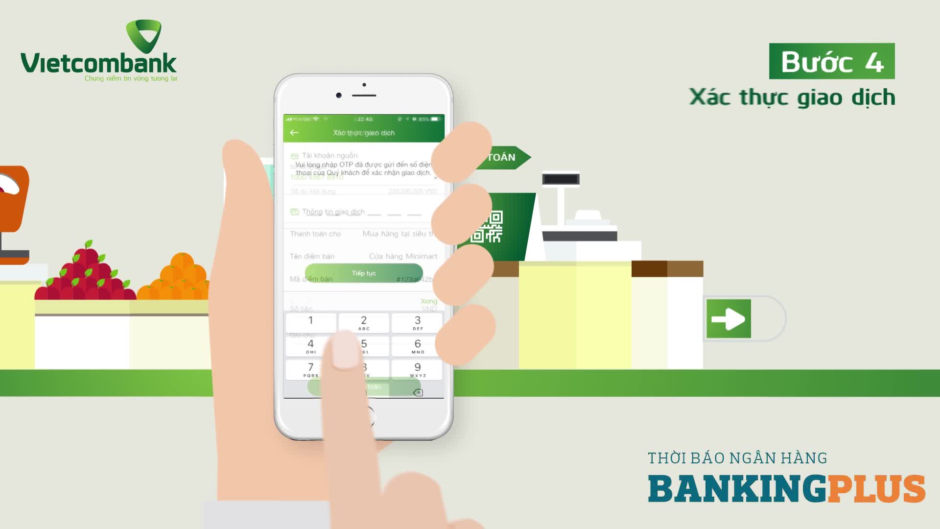 Hướng dẫn sử dụng dịch vụ QR Pay thông qua ứng dụng VCB-Mobile B@nking