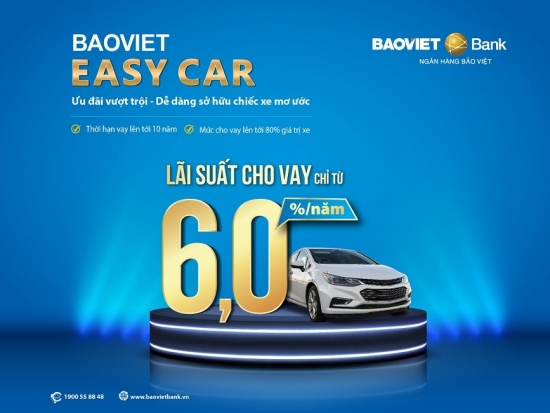 BAOVIET Bank đẩy mạnh cho vay mua ô tô với lãi suất hấp dẫn
