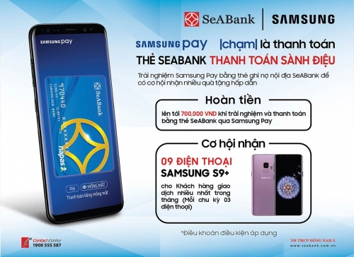 co hoi nhan dien thoai samsung s9 cua chu the seabank