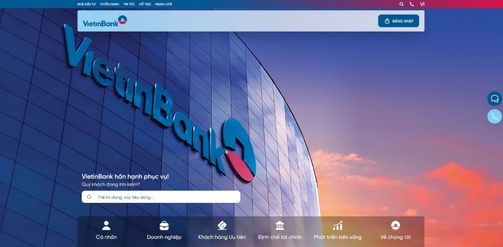 vietinbank ra mat website moi
