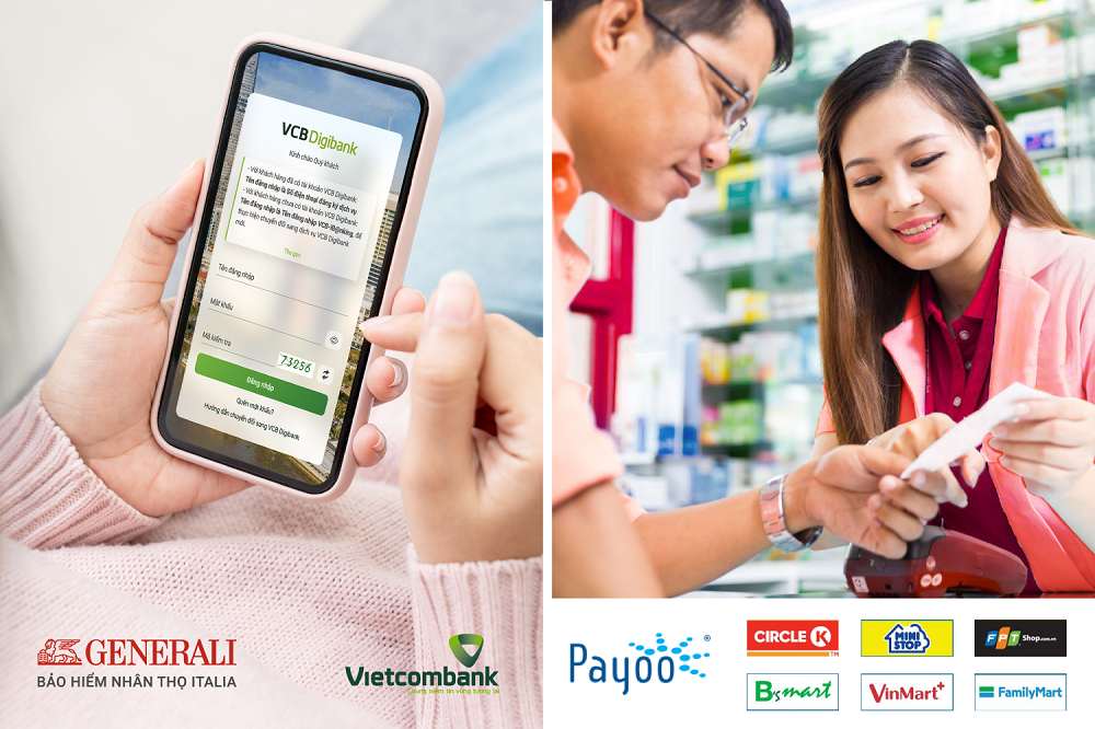 Generali nâng cao trải nghiệm thanh toán phí cho khách hàng qua VCB Digibank và hơn 7.000 cửa hàng, siêu thị