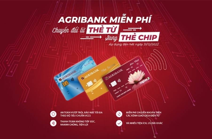 Agribank tiếp tục miễn phí chuyển đổi thẻ chip