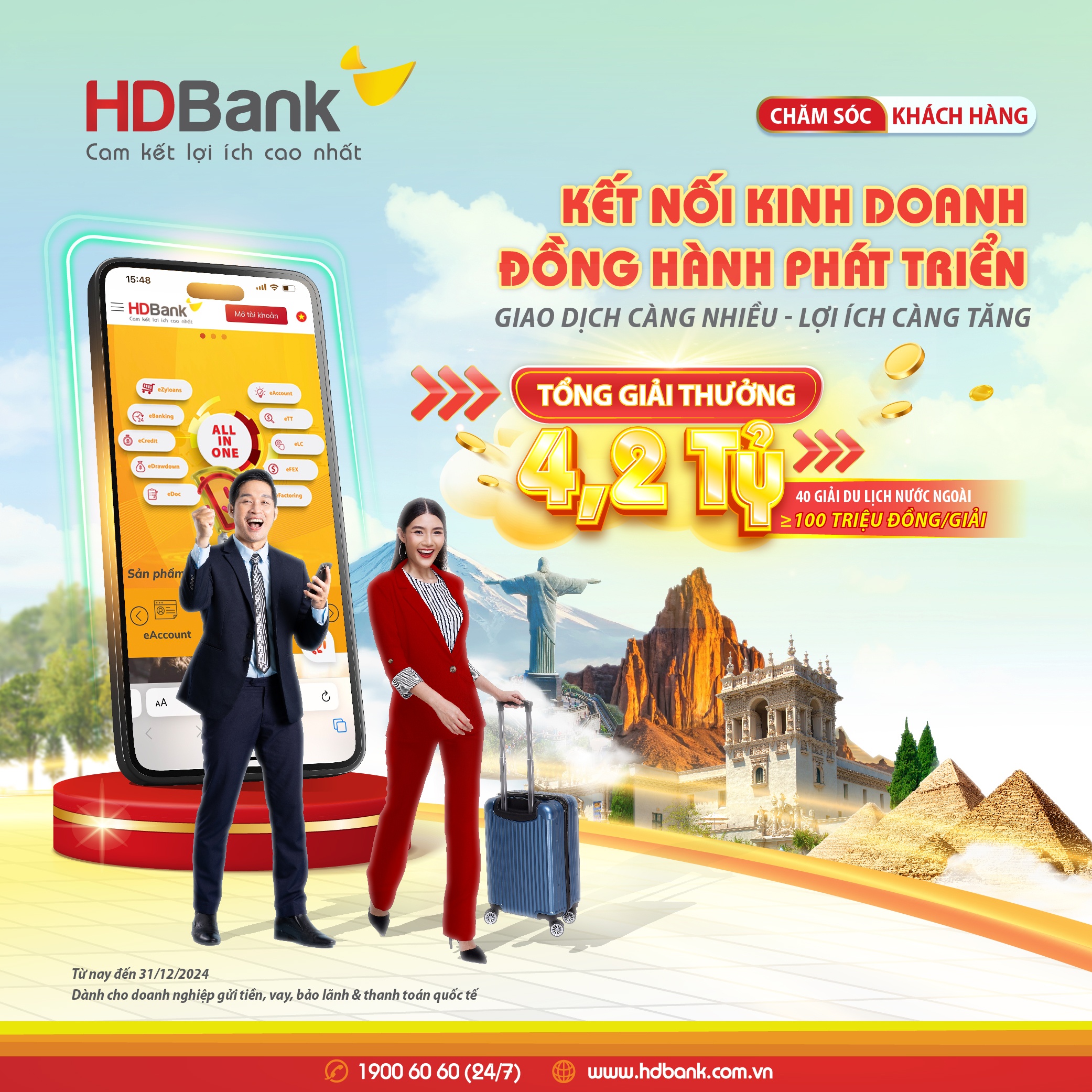 co hoi du lich kham pha the gioi cung hdbank