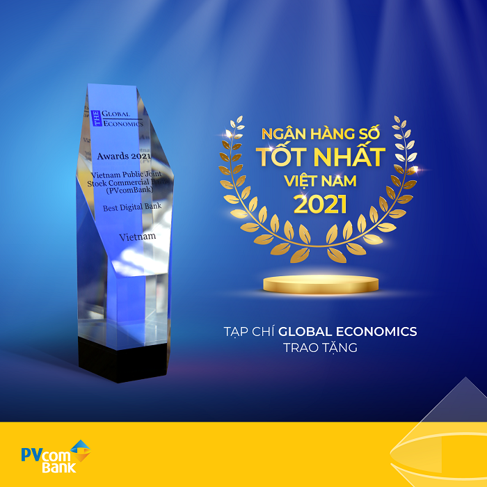PVcomBank được vinh danh là Ngân hàng số tốt nhất Việt Nam năm 2021