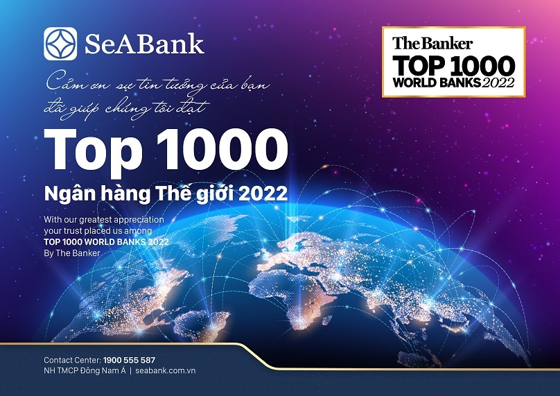 seabank duoc the banker xep hang trong top 1000 ngan hang the gioi 2022