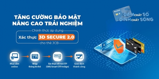 Sacombank gia tăng tính năng bảo mật 3D Secure trong thanh toán trực tuyến