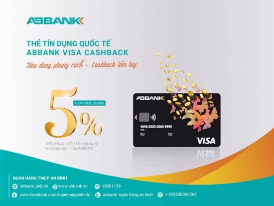 Hoàn tiền đến 5% với thẻ Visa Cashback của ABBANK
