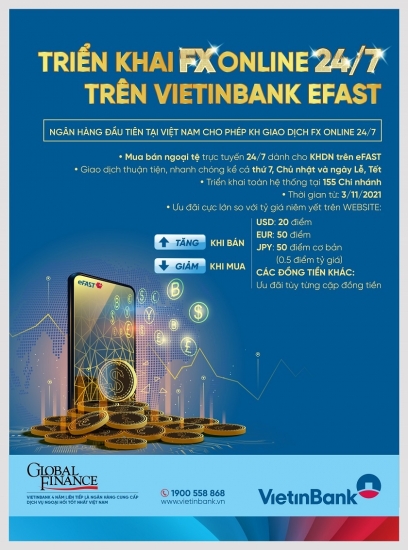 VietinBank đi đầu về cung cấp dịch vụ mua, bán ngoại tệ trực tuyến tại Việt Nam