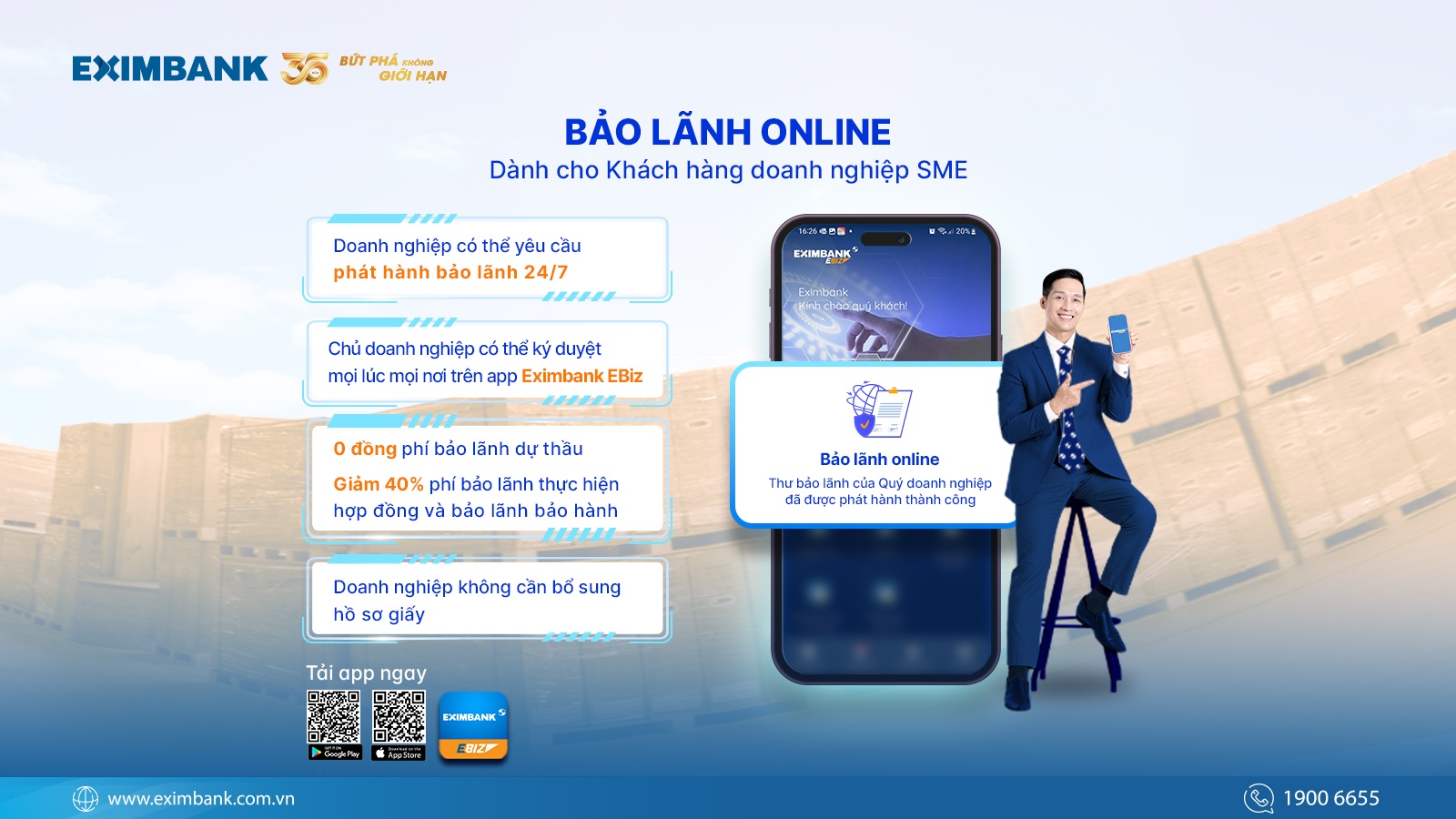 eximbank ebiz nen tang bao lanh so cho doanh nghiep thoi 40