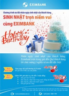 Sinh nhật trọn niềm vui từ Eximbank