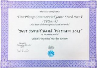 TPBank nhận giải thưởng “Ngân hàng bán lẻ tốt nhất Việt Nam 2015”