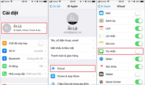 cach dong bo tin nhan giua iphone ipad va macos bang icloud