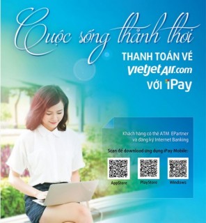 Thanh toán vé máy bay Vietjet Air trực tuyến qua iPay