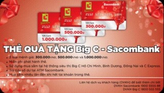 Phát hành Thẻ quà tặng Big C – Sacombank