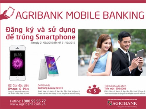 co hoi trung iphone 6 plus khi dang ky va su dung agribank mobile banking