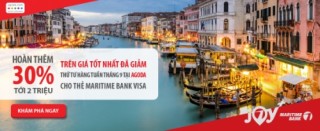 Hoàn tiền cho chủ thẻ Maritime Bank Visa tại Agoda