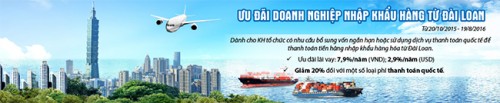 scb danh uu dai cho cac dn nhap khau hang tu dai loan