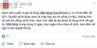 Thương lái 'tuyển quân' xếp hàng mua iPhone X