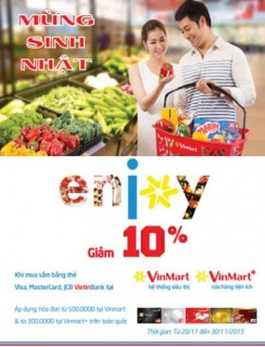 Tận hưởng ưu đãi tại hệ thống siêu thị Vingroup cùng thẻ VietinBank