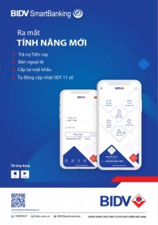 BIDV SmartBanking được cập nhật thêm hàng loạt tính năng mới