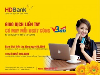 HDBank ưu đãi cho chủ thẻ tại website vban.vn