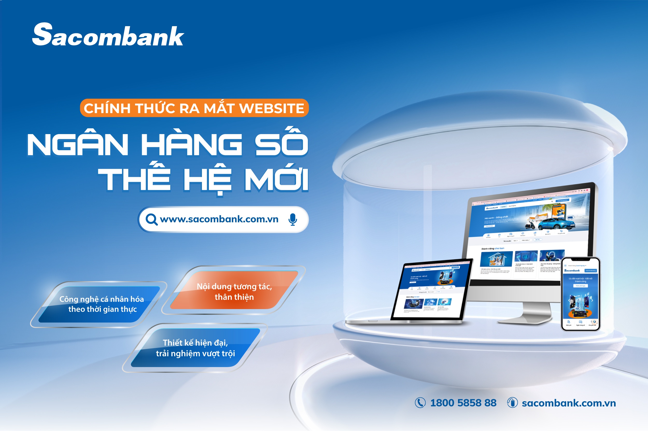 sacombank chinh thuc ra mat website ngan hang so the he moi