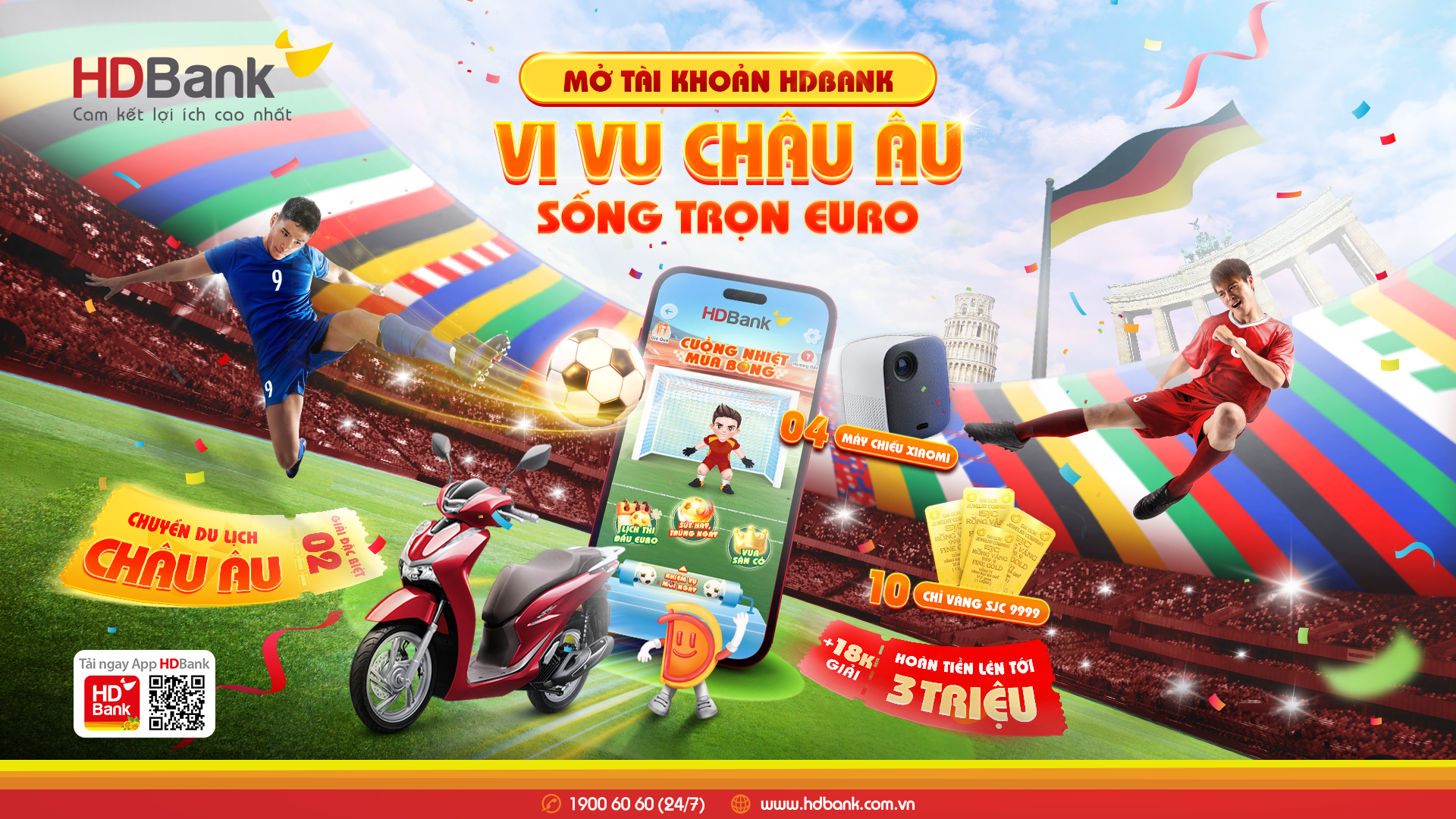 den chau au xem chung ket euro 2024 voi hdbank