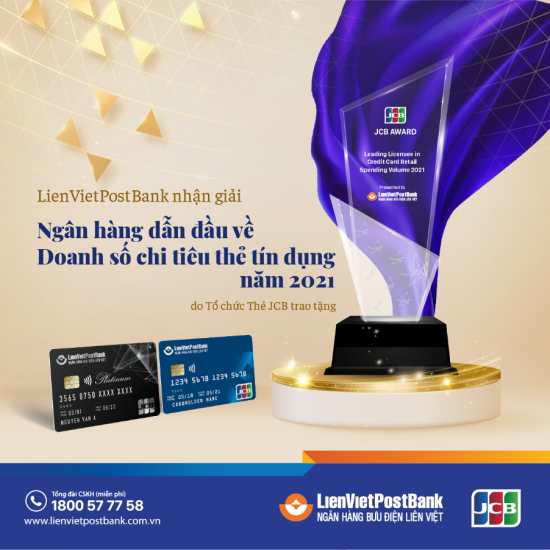 LienVietPostBank nhận 5 giải thưởng lớn về kinh doanh thẻ quốc tế