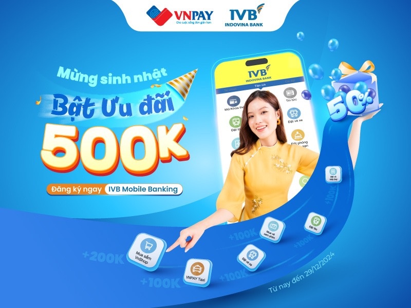 rinh ngay qua dinh toi 500000 dong khi mo tai khoan ivb mobile banking