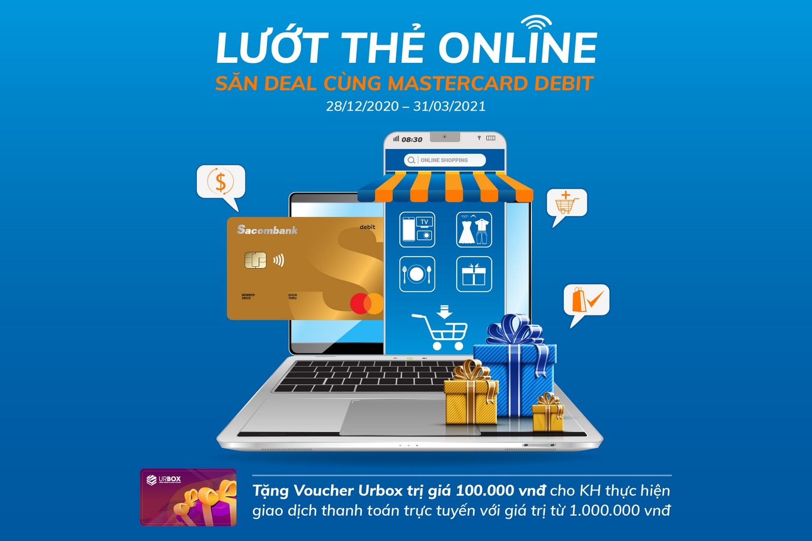 luot the online san deal cung the thanh toan sacombank mastercard