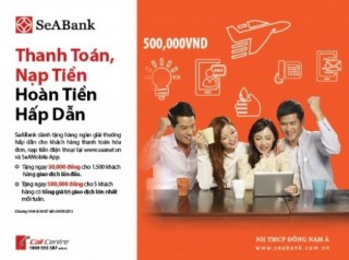 SeABank khuyến mại khách hàng nạp tiền điện thoại