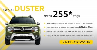 Sở hữu Renault Duster, chào đón năm mới với giá từ 255 triệu đồng