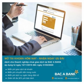 Bac A Bank ưu đãi doanh nghiệp mở tài khoản