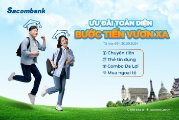 Sacombank miễn 100% phí chuyển tiền du học