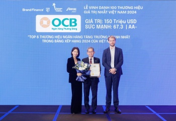 OCB ghi dấu ấn Top 6 thương hiệu ngân hàng tăng trưởng giá trị nhanh nhất 2024